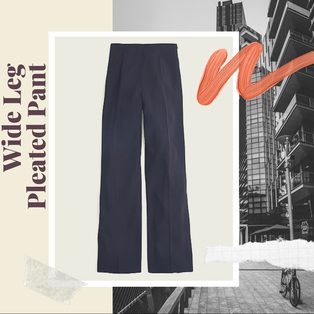Wide Leg Pleated Pant in Matte Crepe